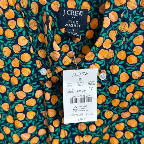 J Crew Peach Print Shirt - Picture 2 of 4
